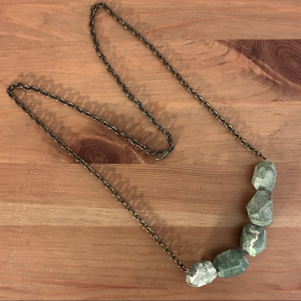 Chunky boho necklace turquoise colored